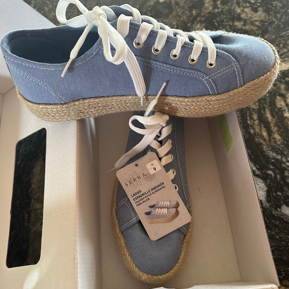 Casual Blue Canvas Espadrille Sneakers